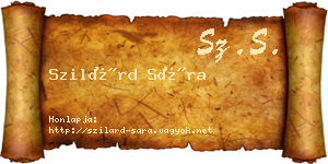 Szilárd Sára névjegykártya